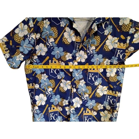Kansas City Royals Men's Size M Minit Mart Blue Hawaiian MLB Stadium Shirt - Picture 5 of 9